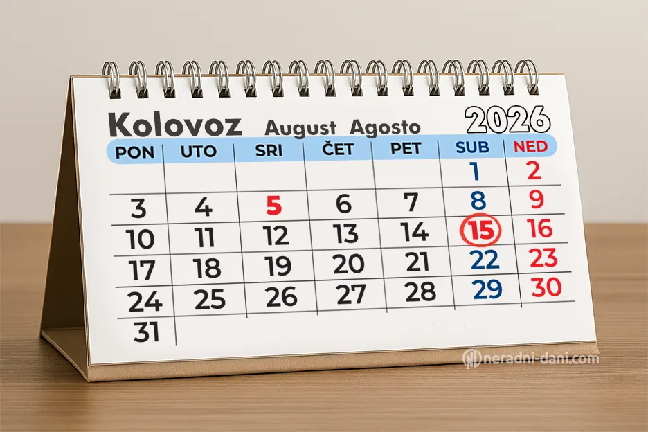 Velika Gospa datum kalendar 2026